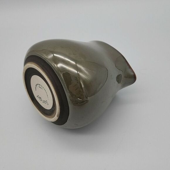 Sango Creamer Pitcher Stoneware Green Brown Glaze Pottery Nice - Picture 12 of 12
